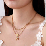 Unique Stars Moon Jewelry Set 18K Gold Chain Women Necklaces Bracelets - Gemstone Gold