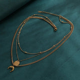 Unique Stars Moon Jewelry Set 18K Gold Chain Women Necklaces Bracelets - Gemstone Gold