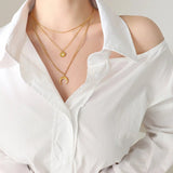 Unique Stars Moon Jewelry Set 18K Gold Chain Women Necklaces Bracelets - Gemstone Gold