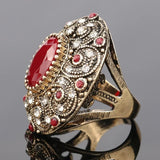 Unique Vintage Oval Ring Ancient Gold Anniverssary For Women Jewelry - Genuine - Gemstone