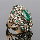 Unique Vintage Oval Ring Ancient Gold Anniverssary For Women Jewelry - Genuine - Gemstone