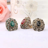 Unique Vintage Oval Ring Ancient Gold Anniverssary For Women Jewelry - Genuine - Gemstone