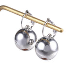 Vintage Big Round Ball Pendant Earrings Women Wedding Jewelry - Genuine - Gemstone