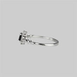Vintage Black Square Zircon Ring Wedding Silver Engagement Jewelry For Women - Gemstone Gold