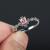 Vintage Black Square Zircon Ring Wedding Silver Engagement Jewelry For Women - Gemstone Gold