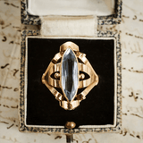 Vintage Blue Topaz Bridal Ring for Women Wedding Engagement Jewelry - Genuine - Gemstone
