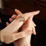 Vintage Blue Topaz Bridal Ring for Women Wedding Engagement Jewelry - Genuine - Gemstone