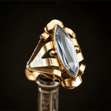 Vintage Blue Topaz Bridal Ring for Women Wedding Engagement Jewelry - Genuine - Gemstone