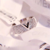 Vintage Crystal Engagement Ring For Women Silver Ring Wedding Band Jewelry - Gemstone Gold