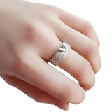 Vintage Crystal Engagement Ring For Women Silver Ring Wedding Band Jewelry - Gemstone Gold