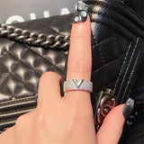 Vintage Crystal Engagement Ring For Women Silver Ring Wedding Band Jewelry - Gemstone Gold