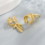 Vintage Crystal Round Stud Earrings Wedding White Zircon Jewelry - Gemstone Gold