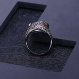 Vintage gothic dark gemstone smoky quartz ring in 925 sterling silver with prong setting for women
