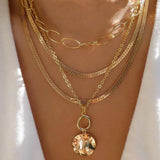 Vintage Multi - Layer Boho Necklace Gold For Women Pearl Pendant Jewelry - Gemstone Gold