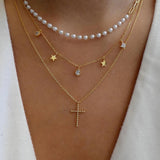 Vintage Multi - Layer Boho Necklace Gold For Women Pearl Pendant Jewelry - Gemstone Gold