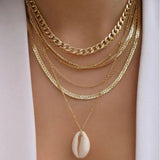 Vintage Multi - Layer Boho Necklace Gold For Women Pearl Pendant Jewelry - Gemstone Gold