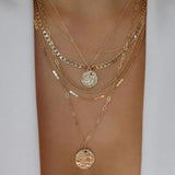 Vintage Multi - Layer Boho Necklace Gold For Women Pearl Pendant Jewelry - Gemstone Gold