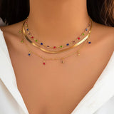 Vintage Multi - Layer Boho Necklace Gold For Women Pearl Pendant Jewelry - Gemstone Gold