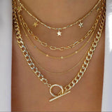 Vintage Multi - Layer Boho Necklace Gold For Women Pearl Pendant Jewelry - Gemstone Gold
