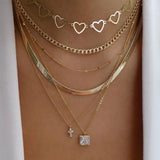 Vintage Multi - Layer Boho Necklace Gold For Women Pearl Pendant Jewelry - Gemstone Gold