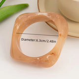 Vintage Punk Thick Resin Bangles Acrylic Smudging Geometric For Women Jewelry - Gemstone Gold