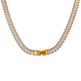 Vintage Sapphire Women Necklace 14k Yellow Gold For Wedding Gift Jewelry - Genuine - Gemstone