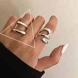 Vintage Silver Chain Ring For Women Fine Jewelry For Party Birthday Gift - Gemstone Gold