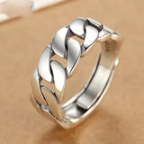 Vintage Silver Chain Ring For Women Fine Jewelry For Party Birthday Gift - Gemstone Gold