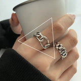 Vintage Silver Chain Ring For Women Fine Jewelry For Party Birthday Gift - Gemstone Gold