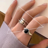 Vintage Silver Chain Ring For Women Fine Jewelry For Party Birthday Gift - Gemstone Gold