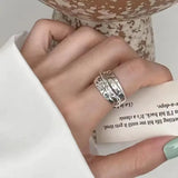Vintage Silver Chain Ring For Women Fine Jewelry For Party Birthday Gift - Gemstone Gold