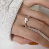 Vintage Silver Chain Ring For Women Fine Jewelry For Party Birthday Gift - Gemstone Gold