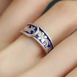 Vintage Silver Chain Ring For Women Fine Jewelry For Party Birthday Gift - Gemstone Gold
