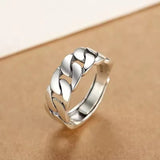 Vintage Silver Chain Ring For Women Fine Jewelry For Party Birthday Gift - Gemstone Gold
