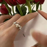 Vintage Silver Chain Ring For Women Fine Jewelry For Party Birthday Gift - Gemstone Gold
