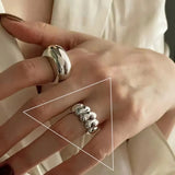 Vintage Silver Chain Ring For Women Fine Jewelry For Party Birthday Gift - Gemstone Gold
