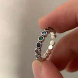 Vintage Silver Chain Ring For Women Fine Jewelry For Party Birthday Gift - Gemstone Gold