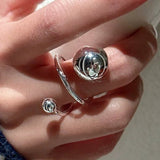 Vintage Silver Chain Ring For Women Fine Jewelry For Party Birthday Gift - Gemstone Gold