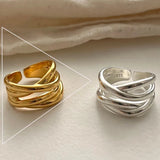 Vintage Silver Chain Ring For Women Fine Jewelry For Party Birthday Gift - Gemstone Gold