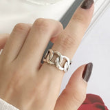 Vintage Silver Chain Ring For Women Fine Jewelry For Party Birthday Gift - Gemstone Gold