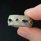Vintage Silver Chain Ring For Women Fine Jewelry For Party Birthday Gift - Gemstone Gold