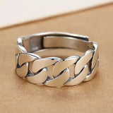 Vintage Silver Chain Ring For Women Fine Jewelry For Party Birthday Gift - Gemstone Gold