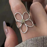 Vintage Silver Chain Ring For Women Fine Jewelry For Party Birthday Gift - Gemstone Gold