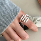 Vintage Silver Chain Ring For Women Fine Jewelry For Party Birthday Gift - Gemstone Gold