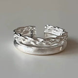 Vintage Silver Chain Ring For Women Fine Jewelry For Party Birthday Gift - Gemstone Gold