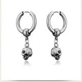 Vintage Silver Skull Earrings for Women Jewelry - Genuine - Gemstone