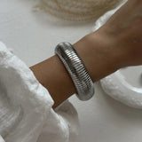 Vintage Wide Cuff Bangles For Women Bracelets Hip Hop Punk Silver Jewelry Gift - Gemstone Gold