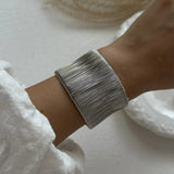 Vintage Wide Cuff Bangles For Women Bracelets Hip Hop Punk Silver Jewelry Gift - Gemstone Gold