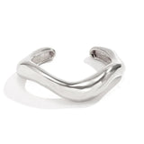 Vintage Wide Cuff Bangles For Women Bracelets Hip Hop Punk Silver Jewelry Gift - Gemstone Gold