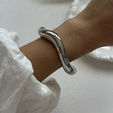 Vintage Wide Cuff Bangles For Women Bracelets Hip Hop Punk Silver Jewelry Gift - Gemstone Gold